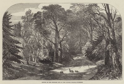Croquis sur le site proposé du Crystal Palace, Sydenham - Samuel Read